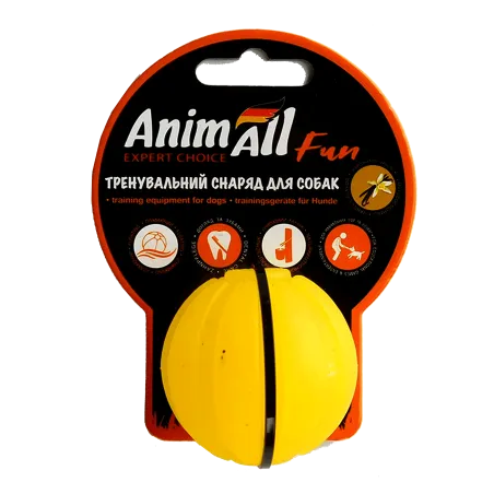 Іграшка AnimAll Fun тренувальний м'яч для собак, 5 см, жовтий