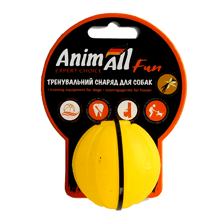 Тренувальний м'яч AnimAll Fun 5см для собак жовтий | Купити