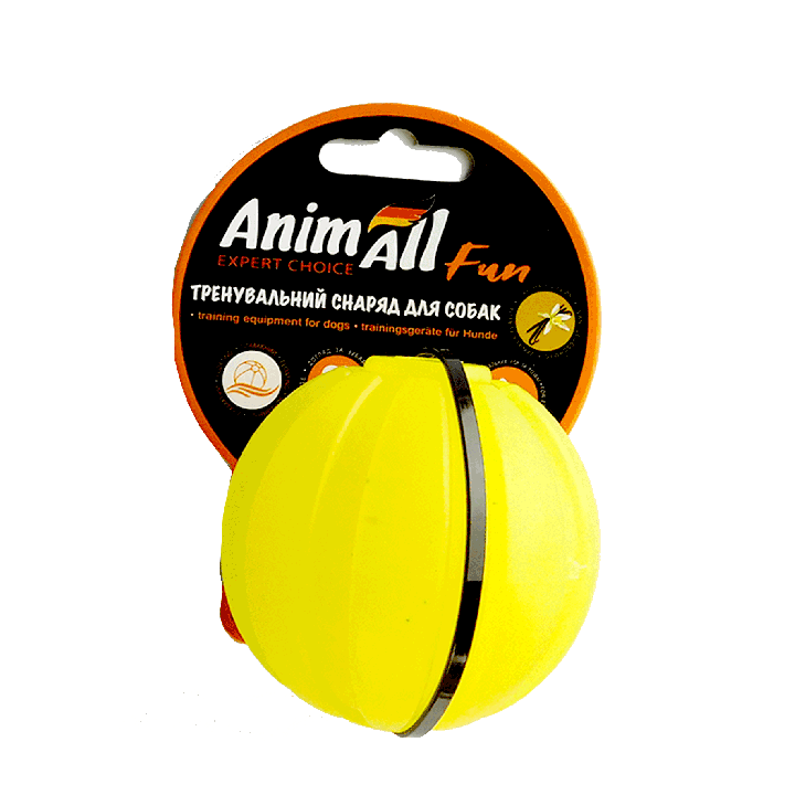 Тренувальний м'яч для собак AnimAll Fun 7 см жовтий | Купити ZooOpt