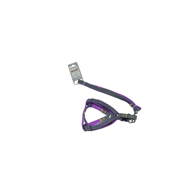 Набір шлея та повідець AnimAll Denim Фіолетовий | Купити 28-38см