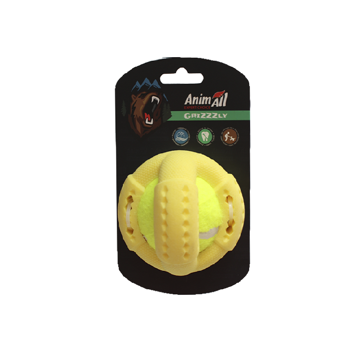 Міцний тенісний м'яч для собак AnimAll GrizZzly 9.2 см | ZooOpt