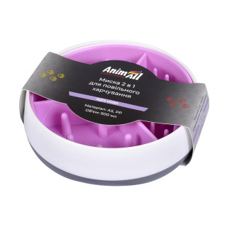 Миска 2в1 для повільного годування AnimAll 600 мл | ZooOpt