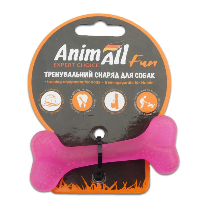 Іграшка для собак AnimAll Fun кістка 8 см фіолетова | ZooOpt