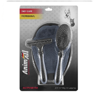 Набір для грумінгу AnimAll 3 в 1 | Для котів та собак | ZooOpt