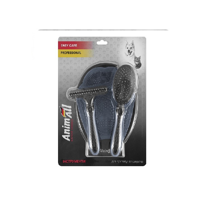 Набір для грумінгу AnimAll 3 в 1 | Для котів та собак | ZooOpt