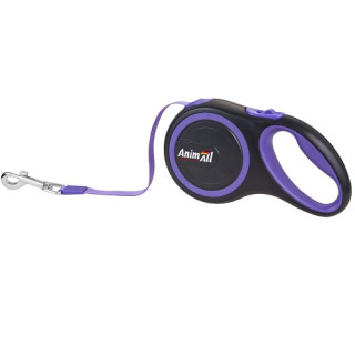 Повідець-рулетка AnimAll (до 25 кг, 5 м, стрічка) фіолетовий | Купити