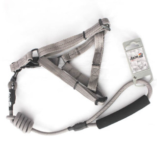 Шлея з повідцем AnimAll (S, сірий) | Купити комплект | ZooOpt
