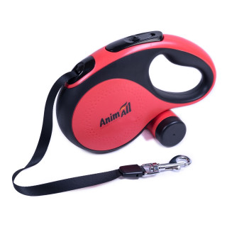 Рулетка AnimAll з диспенсером M (до 30кг/5м) Червона | Купити