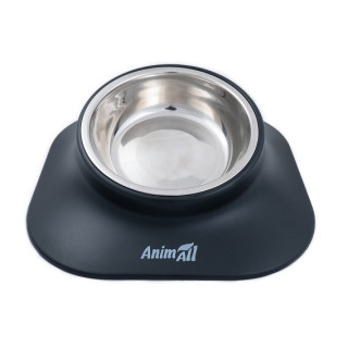 Миска AnimAll металева на підставці 420 мл чорна | Купити