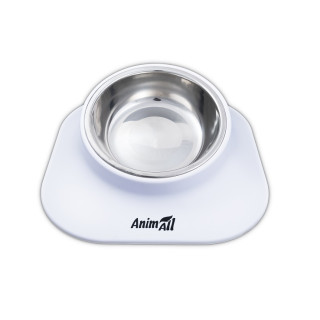 Металева миска AnimAll на підставці 420 мл, біла | Купити