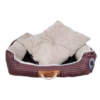 Лежак для собак AnimAll Nena Star XL (84x66см) бордовий | Купити