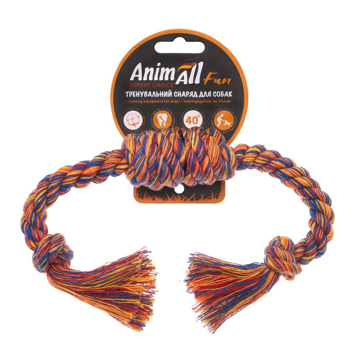 Іграшка-канат AnimAll Fun Бочка з вузлами 33см | ZooOpt