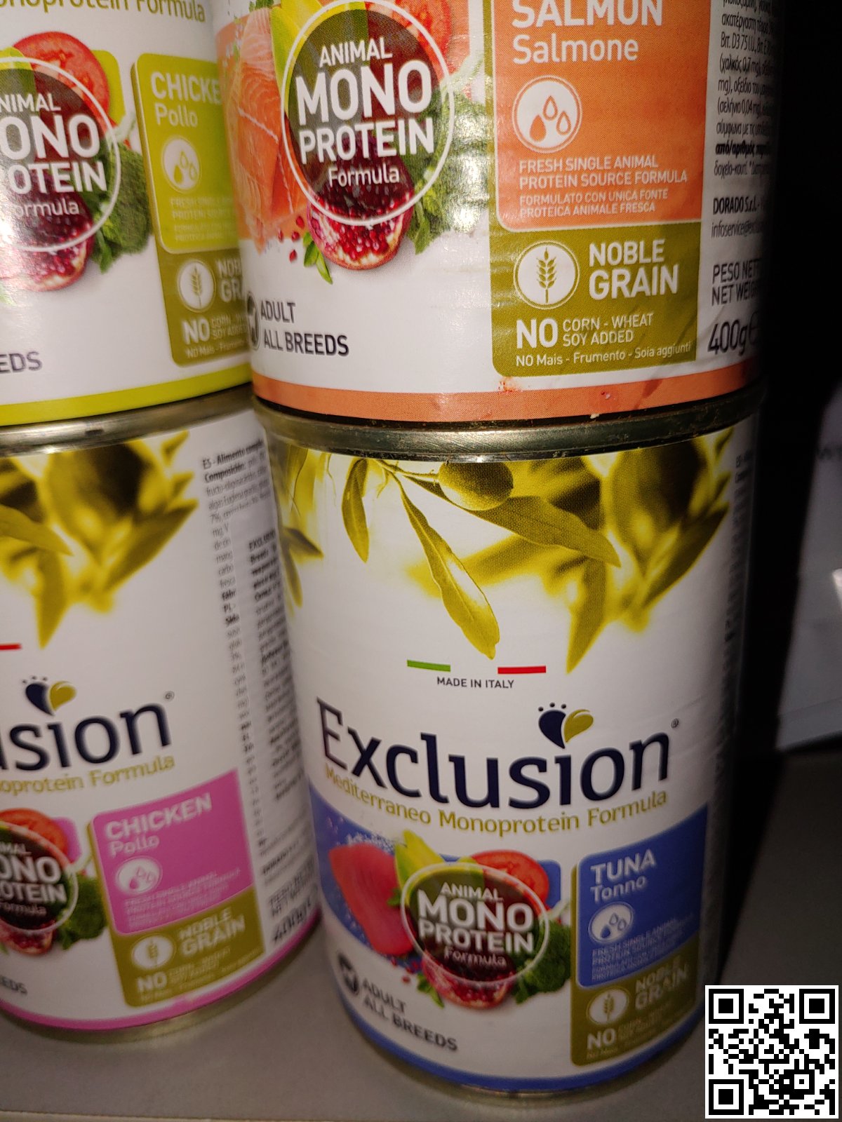 Фото поточного дизайну упаковки Exclusion Adult Tuna Dog 400 г | Корм для дорослих собак всіх порід з тунцем